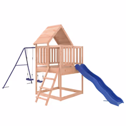 vidaXL Outdoor Playset Wooden Playground Set Kids Swing Set Solid Wood Pine - solid douglas wood