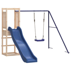 vidaXL Outdoor Playset Wooden Playground Set Kids Swing Set Solid Wood Pine - solid pinewood