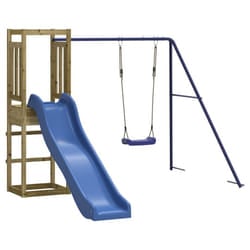 vidaXL Outdoor Playset Wooden Playground Set Kids Swing Set Solid Wood Pine - solid impregnated pinewood