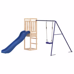 vidaXL Outdoor Playset Wooden Playground Set Kids Swing Set Solid Wood Pine - solid impregnated pinewood