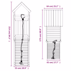 vidaXL Playhouse with Climbing Wall Impregnated Wood Pine Kids Climbing Frame - solid douglas wood
