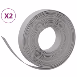 vidaXL Garden Edging Patio Lawn Edging Garden Border Rolls 5 pcs Polyethylene - grey, 20 x 0.1 m