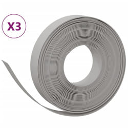 vidaXL Garden Edging Patio Lawn Edging Garden Border Rolls 5 pcs Polyethylene - grey, 30 x 0.1 m