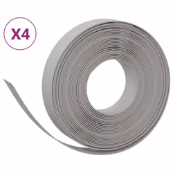 vidaXL Garden Edging Patio Lawn Edging Garden Border Rolls 5 pcs Polyethylene - grey, 40 x 0.1 m