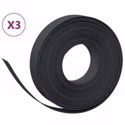 vidaXL Garden Edging Patio Lawn Edging Garden Border Rolls 5 pcs Polyethylene - black, 30 x 0.1 m