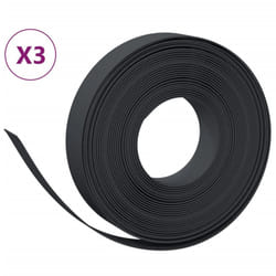 vidaXL Garden Edging Patio Lawn Edging Garden Border Rolls 5 pcs Polyethylene - black, 30 x 0.1 m