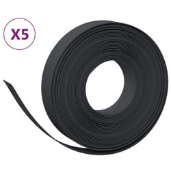 vidaXL Garden Edging Patio Lawn Edging Garden Border Rolls 5 pcs Polyethylene - black, 50 x 0.1 m