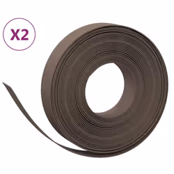 vidaXL Garden Edging Patio Lawn Edging Garden Border Rolls 5 pcs Polyethylene - brown, 20 x 0.1 m
