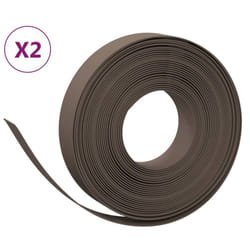 vidaXL Garden Edging Patio Lawn Edging Garden Border Rolls 5 pcs Polyethylene - brown, 20 x 0.1 m