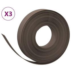 vidaXL Garden Edging Patio Lawn Edging Garden Border Rolls 5 pcs Polyethylene - brown, 30 x 0.1 m