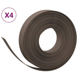 vidaXL Garden Edging Patio Lawn Edging Garden Border Rolls 5 pcs Polyethylene - brown, 40 x 0.1 m