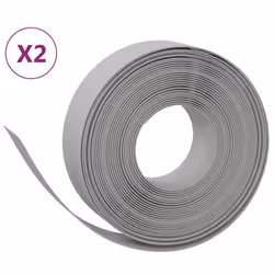 vidaXL Garden Edging Patio Lawn Edging Garden Border Rolls 5 pcs Polyethylene - grey, 20 x 0.15 m
