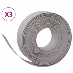 vidaXL Garden Edging Patio Lawn Edging Garden Border Rolls 5 pcs Polyethylene - grey, 30 x 0.15 m