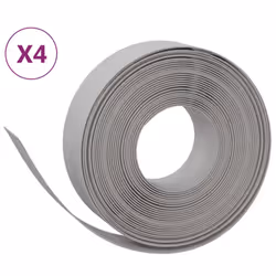 vidaXL Garden Edging Patio Lawn Edging Garden Border Rolls 5 pcs Polyethylene - grey, 40 x 0.15 m