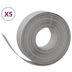 vidaXL Garden Edging Patio Lawn Edging Garden Border Rolls 5 pcs Polyethylene - grey, 50 x 0.15 m