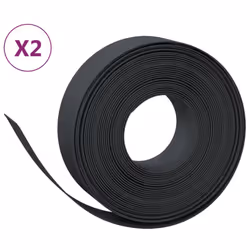vidaXL Garden Edging Patio Lawn Edging Garden Border Rolls 5 pcs Polyethylene - black, 20 x 0.15 m
