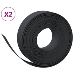 vidaXL Garden Edging Patio Lawn Edging Garden Border Rolls 5 pcs Polyethylene - black, 20 x 0.15 m