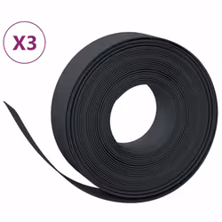 vidaXL Garden Edging Patio Lawn Edging Garden Border Rolls 5 pcs Polyethylene - black, 30 x 0.15 m
