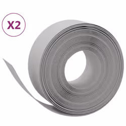 vidaXL Garden Edging Patio Lawn Edging Garden Border Rolls 5 pcs Polyethylene - grey, 20 x 0.2 m