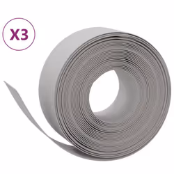 vidaXL Garden Edging Patio Lawn Edging Garden Border Rolls 5 pcs Polyethylene - grey, 30 x 0.2 m