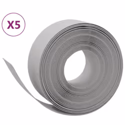 vidaXL Garden Edging Patio Lawn Edging Garden Border Rolls 5 pcs Polyethylene - grey, 50 x 0.2 m