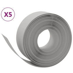 vidaXL Garden Edging Patio Lawn Edging Garden Border Rolls 5 pcs Polyethylene - grey, 50 x 0.2 m