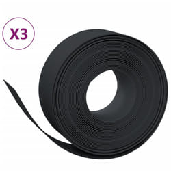 vidaXL Garden Edging Patio Lawn Edging Garden Border Rolls 5 pcs Polyethylene - black, 30 x 0.2 m