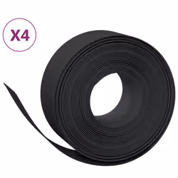 vidaXL Garden Edging Patio Lawn Edging Garden Border Rolls 5 pcs Polyethylene - black, 40 x 0.2 m