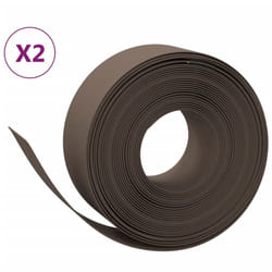 vidaXL Garden Edging Patio Lawn Edging Garden Border Rolls 5 pcs Polyethylene - brown, 20 x 0.2 m