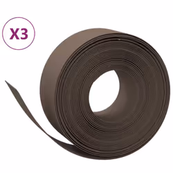 vidaXL Garden Edging Patio Lawn Edging Garden Border Rolls 5 pcs Polyethylene - brown, 30 x 0.2 m