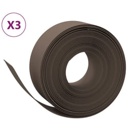 vidaXL Garden Edging Patio Lawn Edging Garden Border Rolls 5 pcs Polyethylene - brown, 30 x 0.2 m