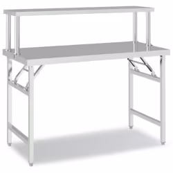 vidaXL Kitchen Work Table with Overshelf Stainless Steel 120x60x115/145 cm - 120 x 60 x 115 cm