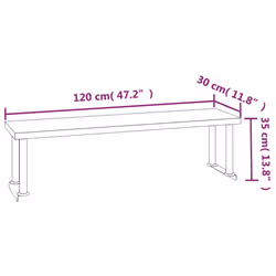 vidaXL Kitchen Work Table with Overshelf Stainless Steel 120x60x115/145 cm - 120 x 60 x 115 cm - Additional view 10