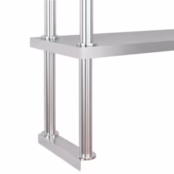 vidaXL Kitchen Work Table with Overshelf Stainless Steel 120x60x115/145 cm - 120 x 60 x 145 cm - Additional view 8