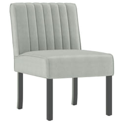 vidaXL Slipper Chair Accent Chair Living Room Upholstered Sofa Chair Velvet - light grey