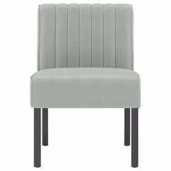vidaXL Slipper Chair Accent Chair Living Room Upholstered Sofa Chair Velvet - light grey