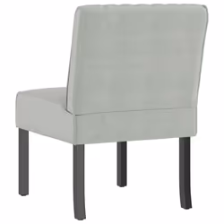 vidaXL Slipper Chair Accent Chair Living Room Upholstered Sofa Chair Velvet - light grey - Additional view 4