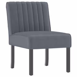 vidaXL Slipper Chair Accent Chair Living Room Upholstered Sofa Chair Velvet - dark grey