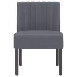 vidaXL Slipper Chair Accent Chair Living Room Upholstered Sofa Chair Velvet - dark grey