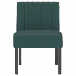 vidaXL Slipper Chair Accent Chair Living Room Upholstered Sofa Chair Velvet - dark green