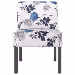 vidaXL Slipper Chair Accent Chair Fabric Chair Sofa Chair Blue Flower Fabric