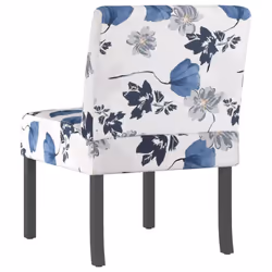 vidaXL Slipper Chair Accent Chair Fabric Chair Sofa Chair Blue Flower Fabric - Additional view 4