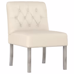vidaXL Slipper Chair Accent Chair Single Sofa Chair Linen Fabric Button Design