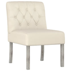 vidaXL Slipper Chair Accent Chair Single Sofa Chair Linen Fabric Button Design