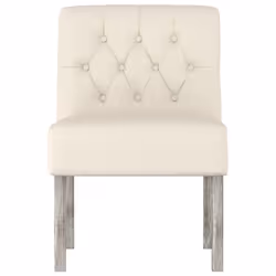 vidaXL Slipper Chair Accent Chair Single Sofa Chair Linen Fabric Button Design
