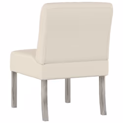 vidaXL Slipper Chair Accent Chair Single Sofa Chair Linen Fabric Button Design - Additional view 4
