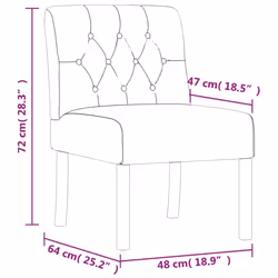 vidaXL Slipper Chair Accent Chair Single Sofa Chair Linen Fabric Button Design - Additional view 7
