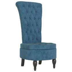 vidaXL High Back Chair Sofa Chair Living Room Seat Chair Velvet Button Design - blue