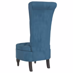 vidaXL High Back Chair Sofa Chair Living Room Seat Chair Velvet Button Design - blue - Additional view 4
