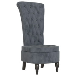 vidaXL High Back Chair Sofa Chair Living Room Seat Chair Velvet Button Design - dark grey
